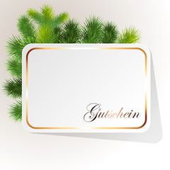 Gutschein Textfeld mit Goldrahmen