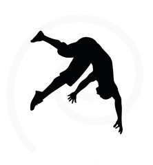 man silhouette isolated on white background