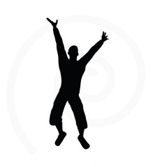 illustration of senior climber man silhouette