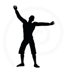Fototapeta na wymiar illustration of senior climber man silhouette