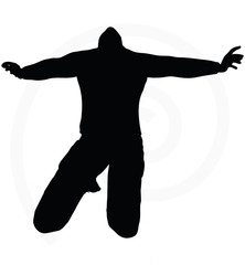 man silhouette isolated on white background