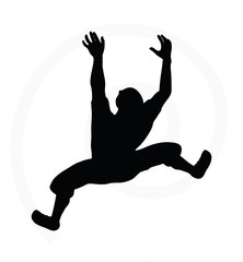 silhouette illustration of senior climber man