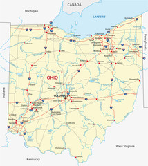 Fototapeta na wymiar ohio road map