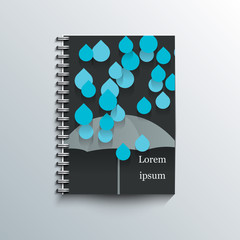 Notepad template with autumn background