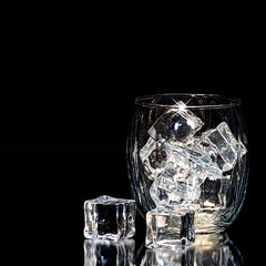 Square Backgrpimd Glass of Ice