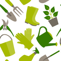 Seamless pattern of gardening tools © ciripasca