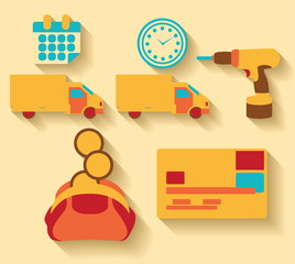 Flat design Logistic and cargo icons