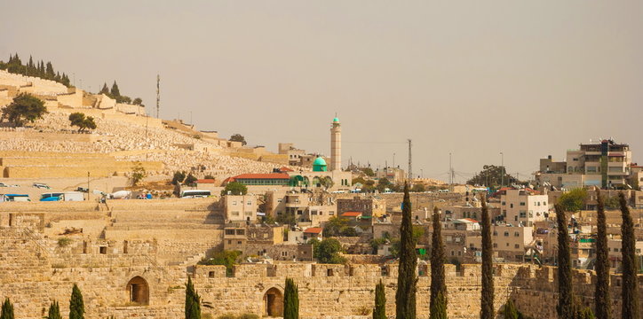 Jerusalem. View of ancient cemetery on  Temple Mount