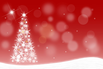 Obraz premium Christbaum mit Sternen, rot, Illustration #2