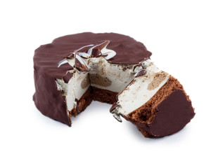 chocolate cake isolated on a white background