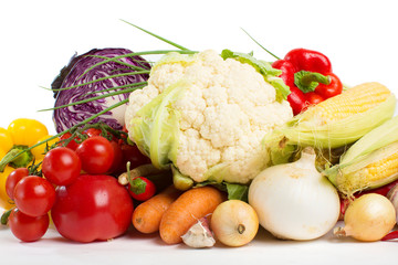vegetables isolated on a white background