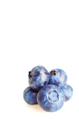 Blueberries close-up isolated on white background