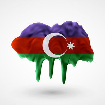 Azerbaijani flag painted colors