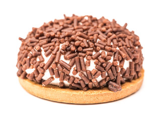 Marshmallow Cookie With Chocolate Sugar Sprinkles Isolated