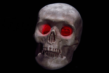 Skull head with red eyes