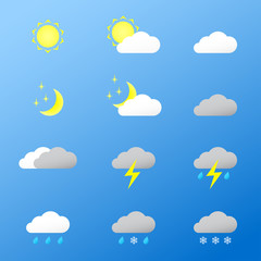 Universal color icons Weather.