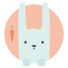 Animal set. Portrait in flat graphics | Rabbit