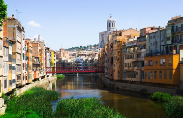 Day view of river and picturesque homes in Girona