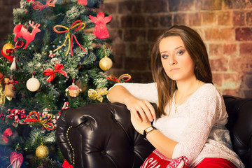 christmas, christmas tree, gifts, girl