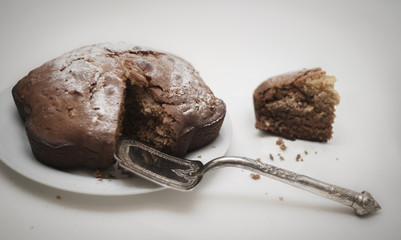 Honey cake with sugar powder