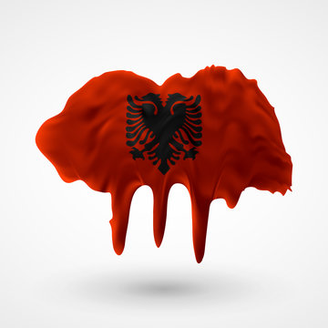 Flag of Albania painted colors