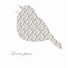 Template of brochure with stylized  bird
