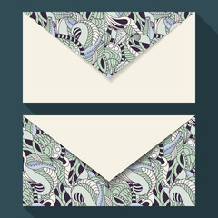 Hand drawn floral business card set