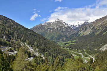Fototapeta na wymiar Swiss Alps-view from Malojapass