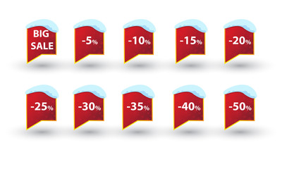 winter sale lables rectangle