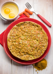 omelette with carrot and curry
