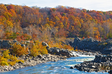 Great Falls National Park in autumn, Virginia USA