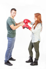 Couple ready for fight