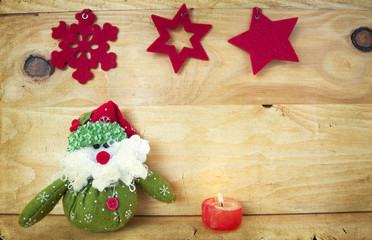 Christmas decoration with Santa Claus figurine