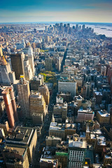 Aerial view over Lower Manhattan New York - 73210785