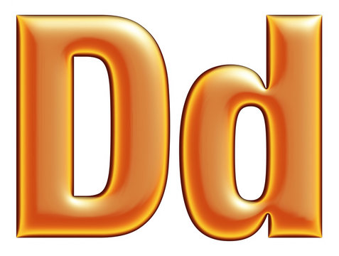 Collection of orange letter D on a white background