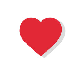 red heart flat icon design vector