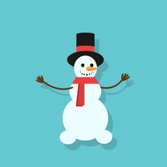 snowman icon silhouette flat design vector