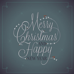 Merry Christmas and Happy New Year Vintage background