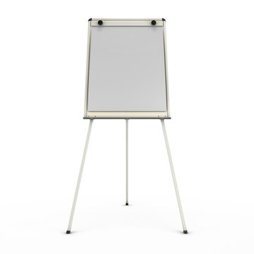 Advertising stand or easel front view isolated on white backgrou