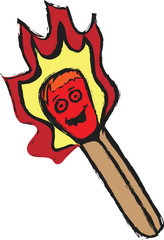 burning match simple doodle charcoal