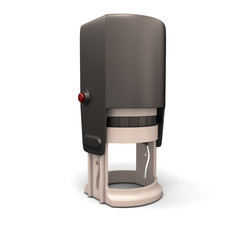 Round plastic stamp.