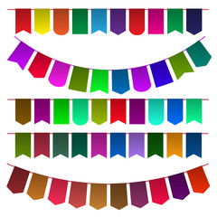 Obraz premium Set of multicolored flags for design