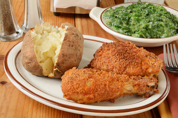 Baked chicken and potato