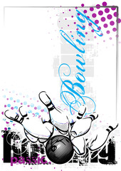 bowling vector poster background
