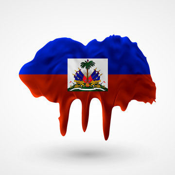 Flag of Haiti painted colors