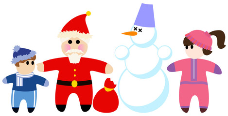 Набор человечков с санта клаусом