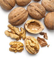 walnut and a cracked walnut