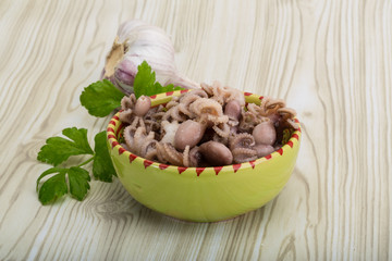 Boiled octopus