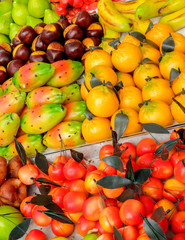 Choice of marzipan fruits, typical Sicilian pastry