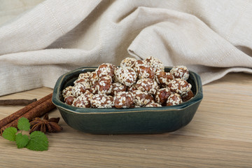 Peanut in honey with sesame seeds